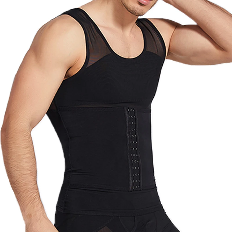 Mens Body Shaper Compression Vest Abdomen Shapewear Tummy Slimming Sheath Gynecomastia Shapers Corset Waist Trainer Fajas Tops