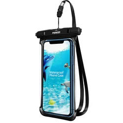 Universal Waterproof Phone Pouch - Underwater Dry Bag Case - PVC (Black)