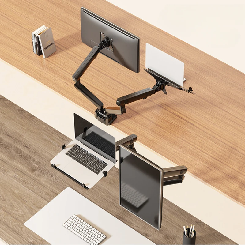 

Dual screen display bracket, laptop secondary screen, 2-in-1 base, telescopic bracket, mechanical arm E500-2
