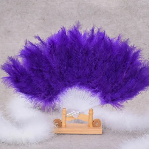Soft Fluffy Lady Burlesque Wedding Hand Fancy Dress Costume Dance Feather Portable Fan Chinese Decoration Weddings Decorative