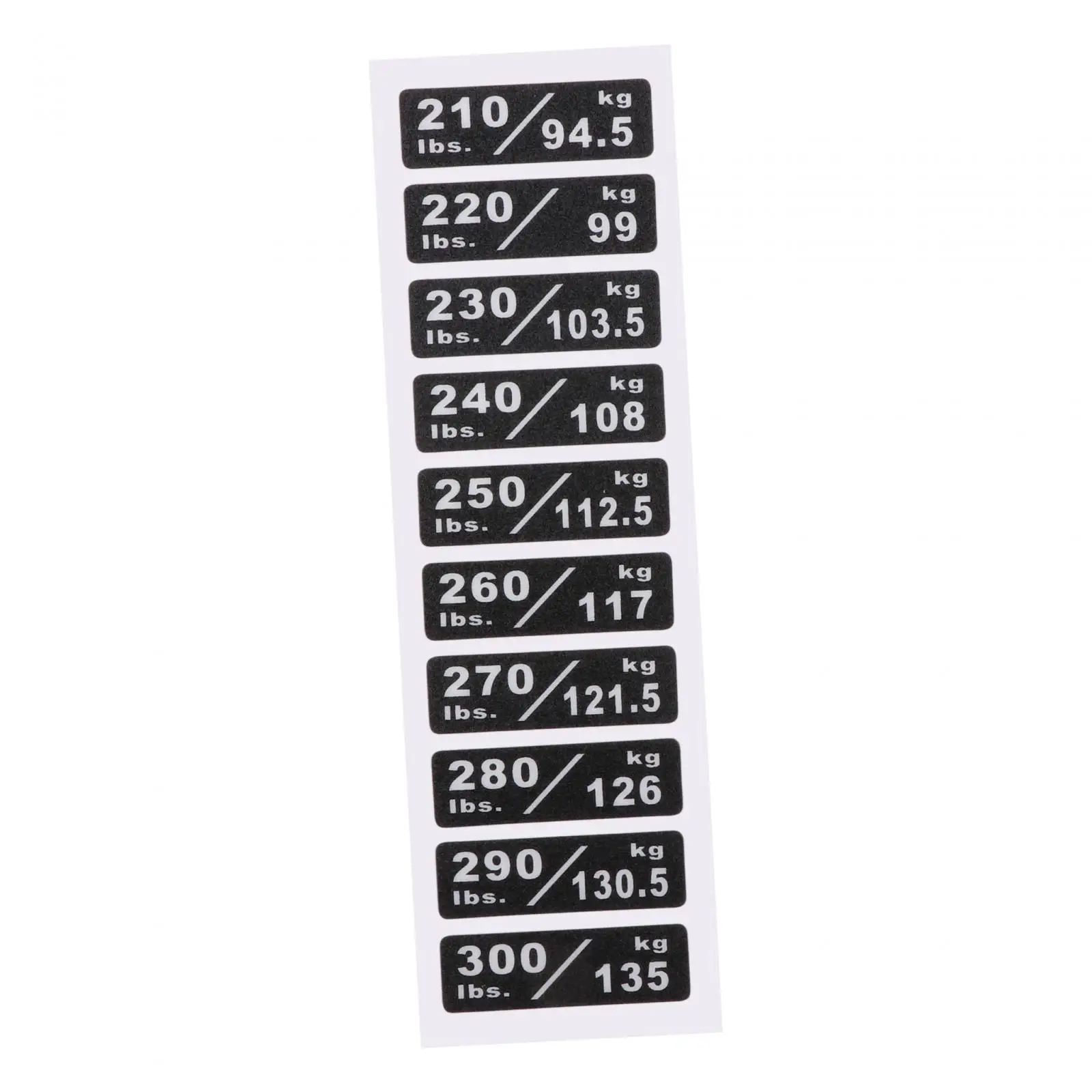 Weight Stack Labels Number Stickers 210lbs to 300lbs Weight Tags for Sporting