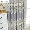 European Embroider Tulle Double Layer Luxury Curtains for Living Room Bedroom Embossed Design Blackout Villa Window Sheer Custom 2