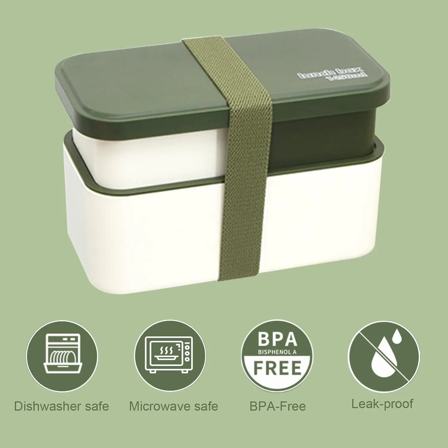 Adult Bento Box,All-inOne Japanese Stackable Lunch Box with Removable Cutlery Set and Sealing Tape,Microwave and Dishwasher Safe - 3