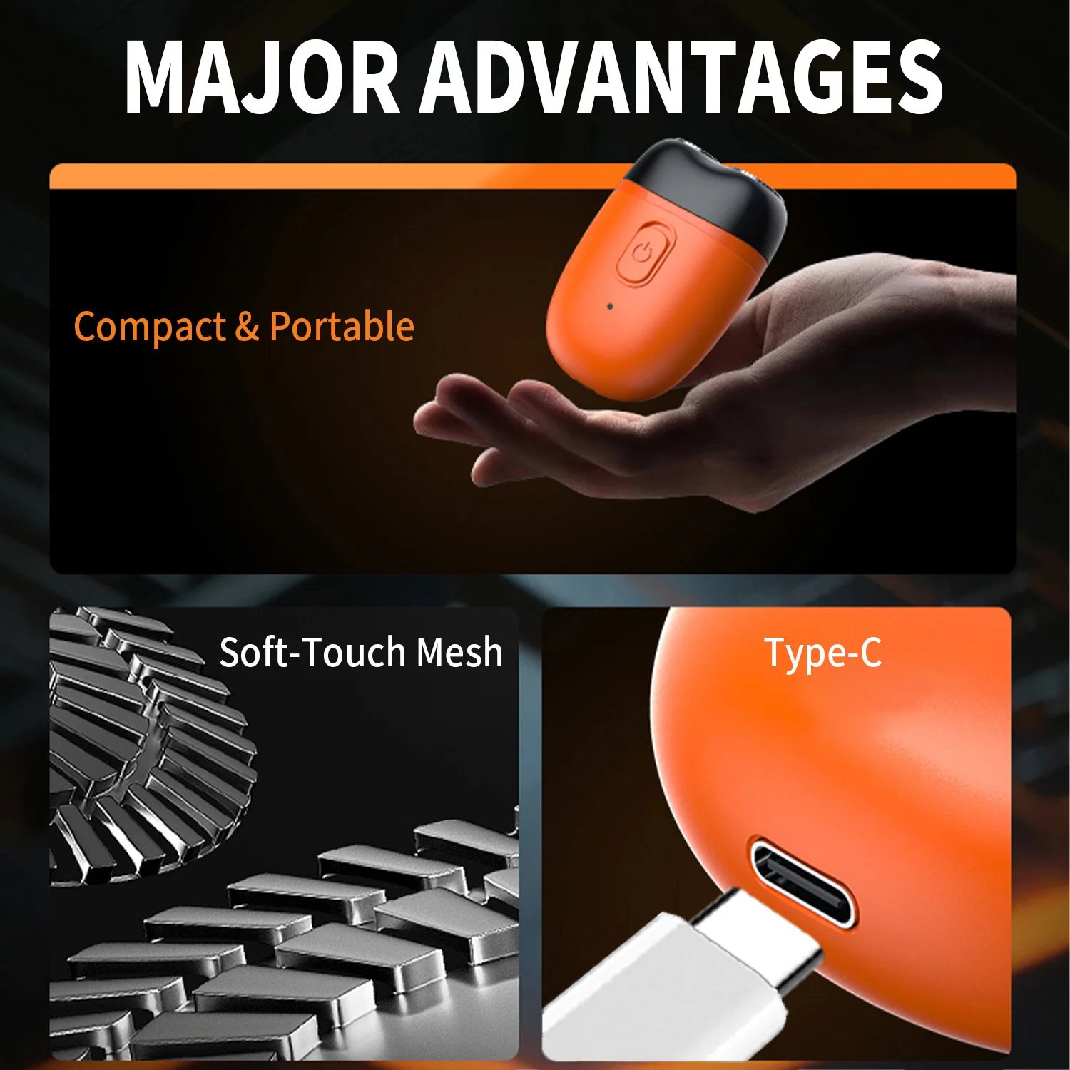 남성용 전기 면도기, 이중 플로팅 헤드, 미니 수염 칼, 휴대용 여행용 무선 얼굴/바디 면도기 트리머