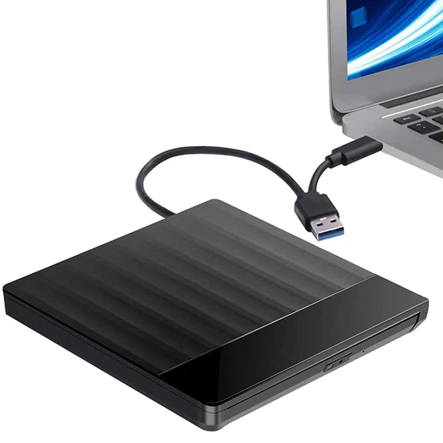 Lecteur CD DVD externe, USB 3.0 & Type C Lecteur CD DVD externe, Plug &  Play Graveur Lecteur DVD de transfert de données haute vitesse pour  ordinateur