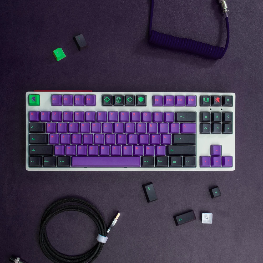 pbt grande conjunto keycap cereja perfil inglês keycaps para mx switch teclado mecânico gmk clones eva personalizado
