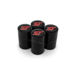 4PCS Car Wheel Tire Valve Stem Caps Airtight Cover - Premium Tire Accessories (B Black)