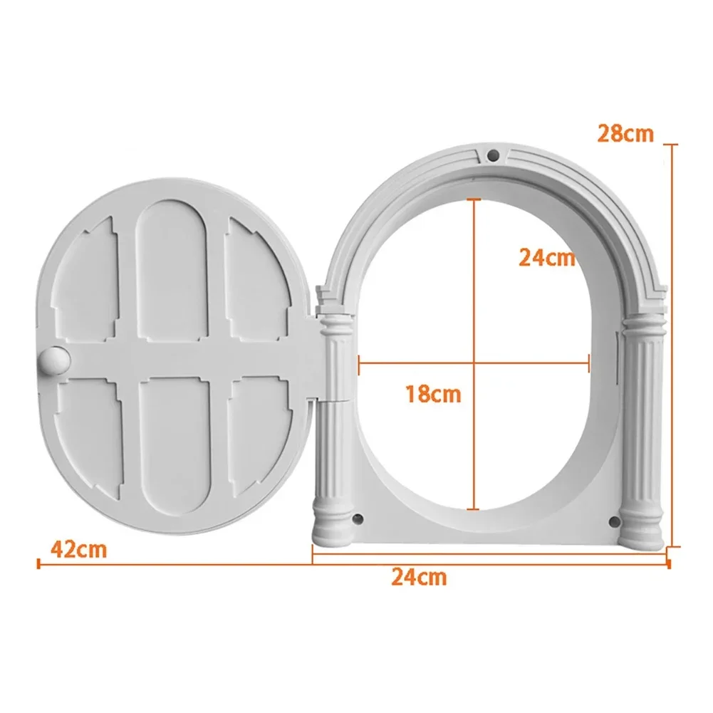 Pet Privacy Door French Arched Cat Door7.08 x 9.44 Inches Easy Installation Bidirectional For Cats Up To 20 Lbs