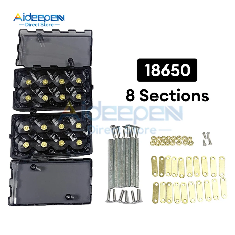 6X 8X 21700 18650 High Capacity High Current Pure Copper Post DIY Lithium Battery Holder Solderless Energy Storage Bracket 5