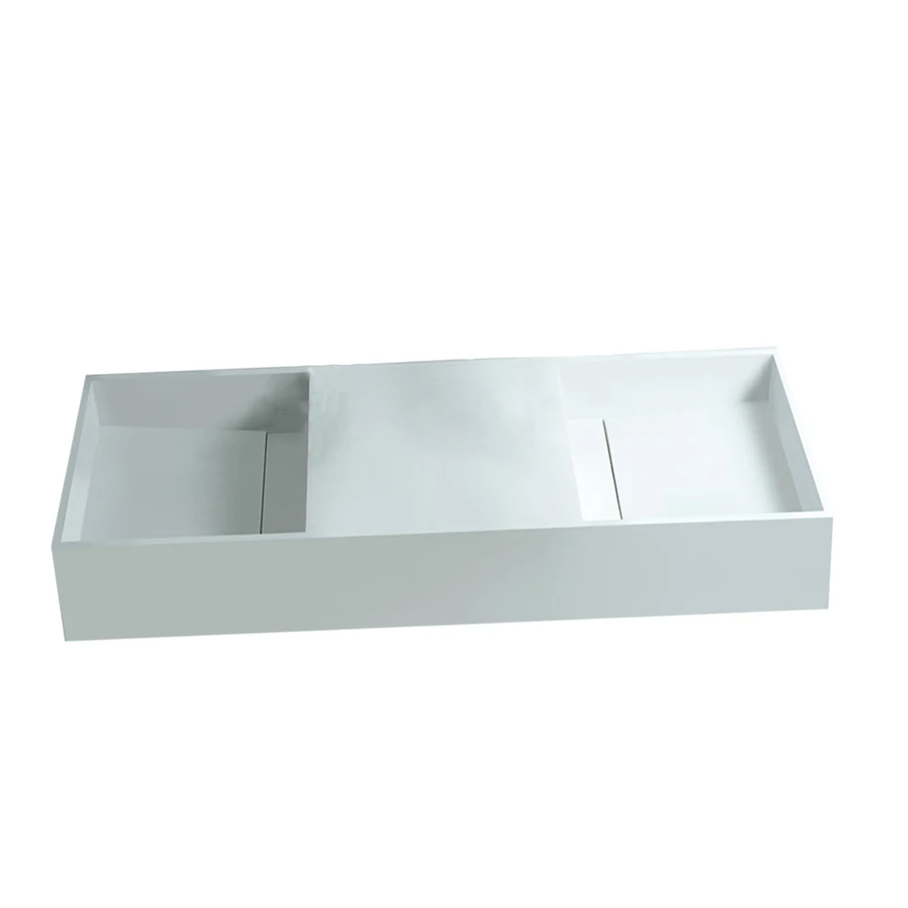 

Bathroom Rectangular CUBE 120cm DOUBLE Wall Hung Washbasin Stone Solid Surface RS3830