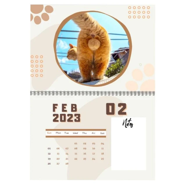 Calendário de anime de gato fofo 2023