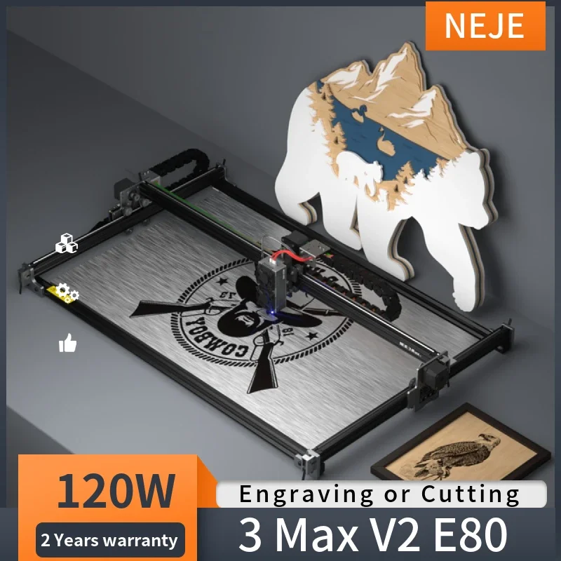

NEJE 3 Max V2 80W/120W Professional CNC Laser Cutter Engraver Metal Engraving Machine Wood Cutting DIY Tool With Offline Control