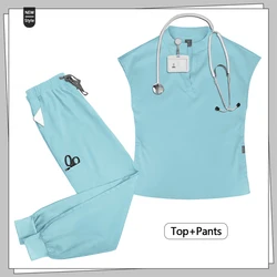 Women's Grey Workwear Fashion Uniform Set - Stylish Nursing and Medical Scrubs - XXL (Light blue)