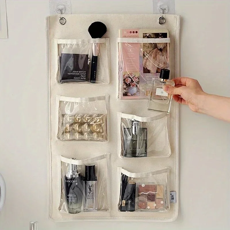 Description Picture 4 of item1PCThickened Canvas Waterproof Storage Bag Household Wall-mounted Bags Transparent Large Toy Storage Organizer Makeup Container