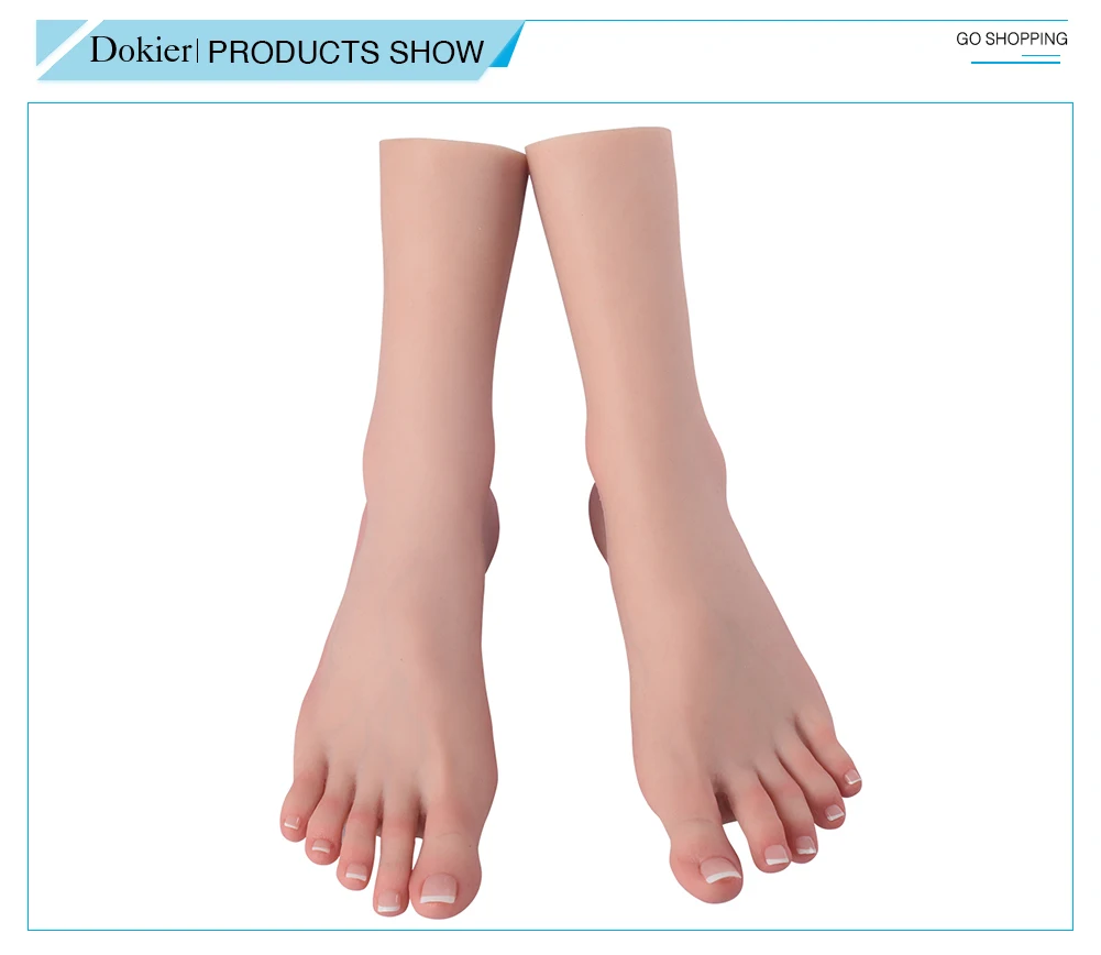 Dokier Realistic Silicone Material Female Hands Model Lifelike Silicone Female Hand Foot Mannequin for Hand Art Jewelry Display