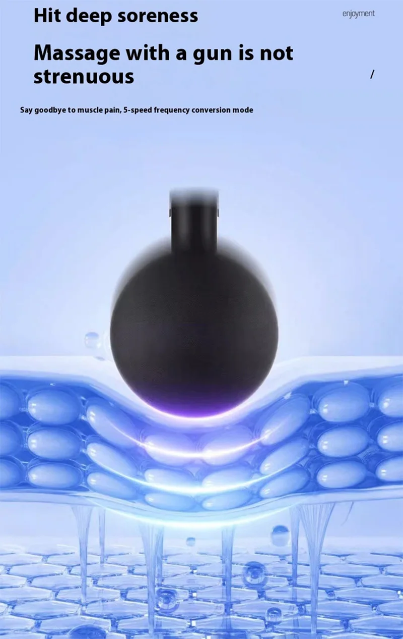 Portable Fascia Gun Muscle Massager Deep Tissue Body Massage Four-head High Frequency Neck Shoulder Waist Massage Machine