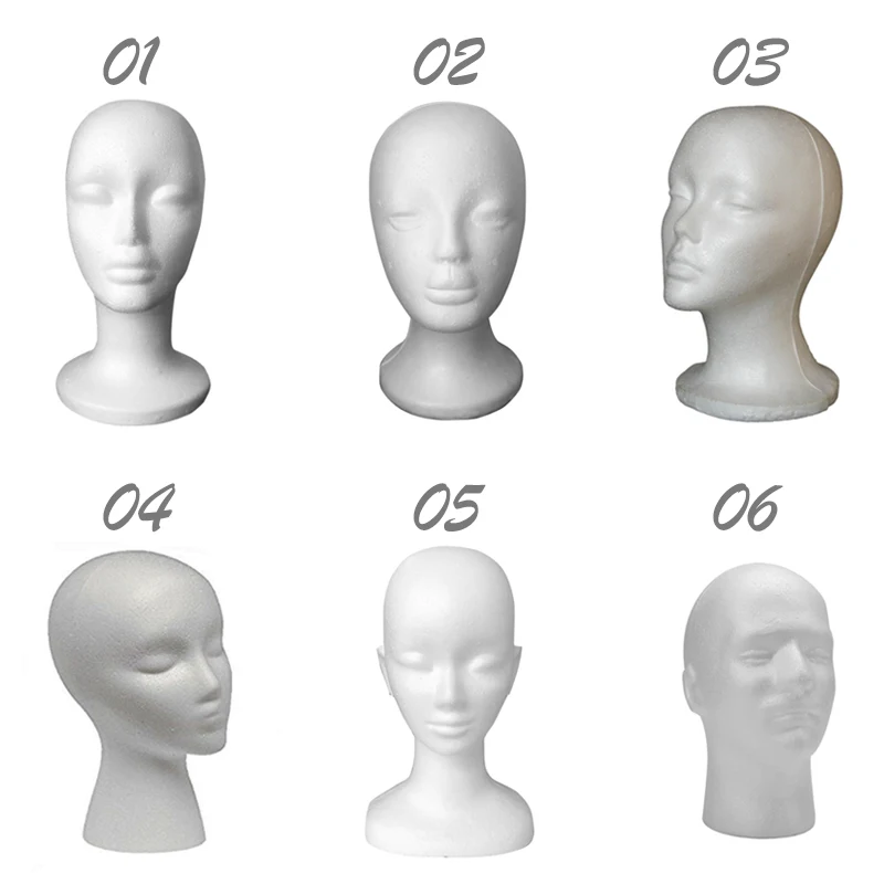 White Women Mannequin Head Model Foam Head Polystyrene Lightweight Durable Portable Fashion Travel Salon