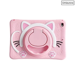 Children's Cartoon Unicorn Silicone Tablet Case with Stand for iPad 11th Gen (A16) (02 360 Pink Cat)