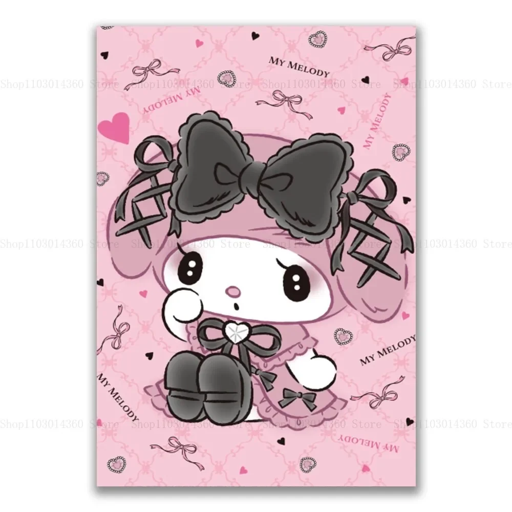 thumbnail image 1 of Póster adhesivo de dibujos animados Kawaii My Melody, pintura colgante de pared, exhibición de escritorio, decoración del hogar, material impreso de alta calidad, 1 of 5