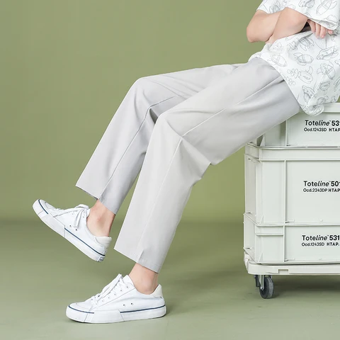 Men Casual Pants New Light Weight Training Joggers Trousers Streetwear Cold Feeling Comfortable Home Pants Men