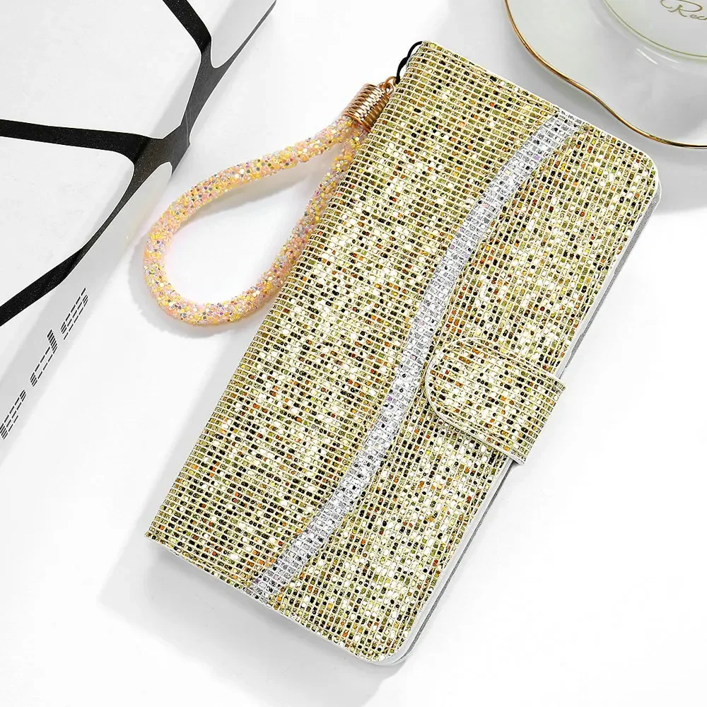 Bling Flip Glitter Wallet Book Case