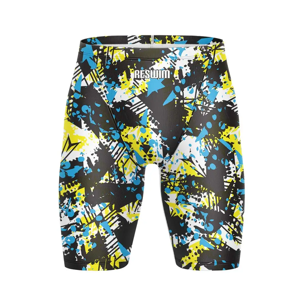 New Men's Swimwear Jammers Tight Surf Shorts Swim Jammer Endurance Athletic Training Swimsuit Short Summer Beach Swimming Trunks