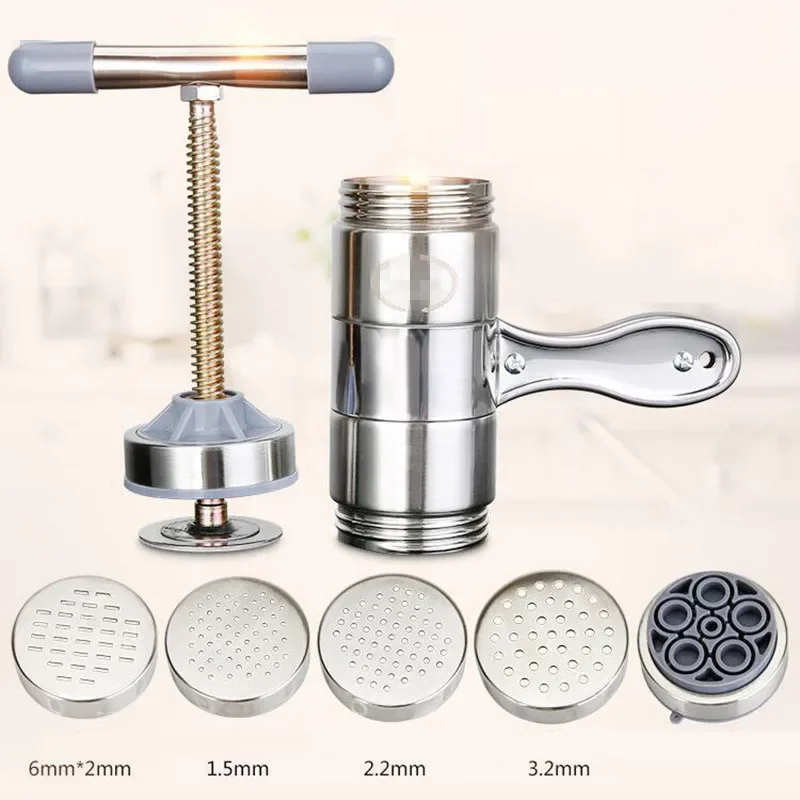 New Noodle Maker Household Manual Stainless Steel Pressing Machine Kitchen Tool Hollow Noodle Machine Handmade