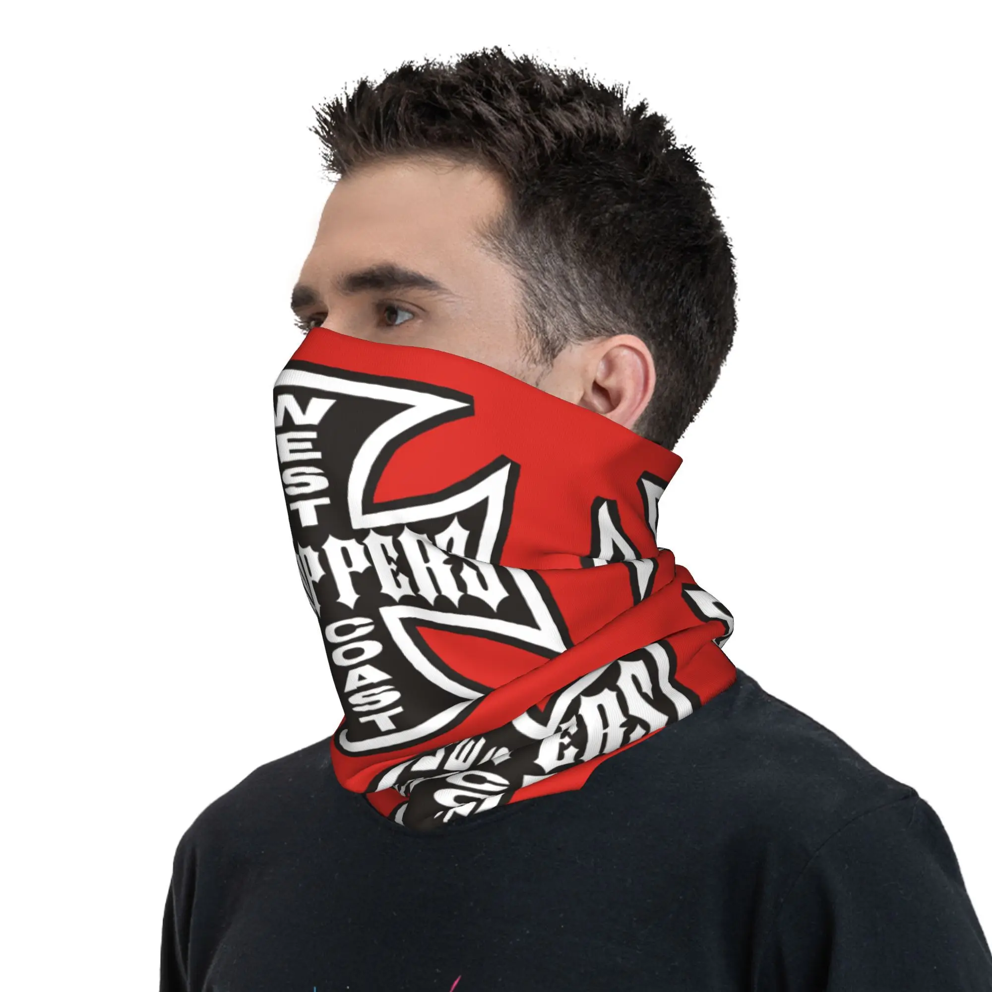 West Coast Cross Iron Choppers Bandana Neck Warmer Men Women Winter Ski Tube Scarf Gaiter Face Cover