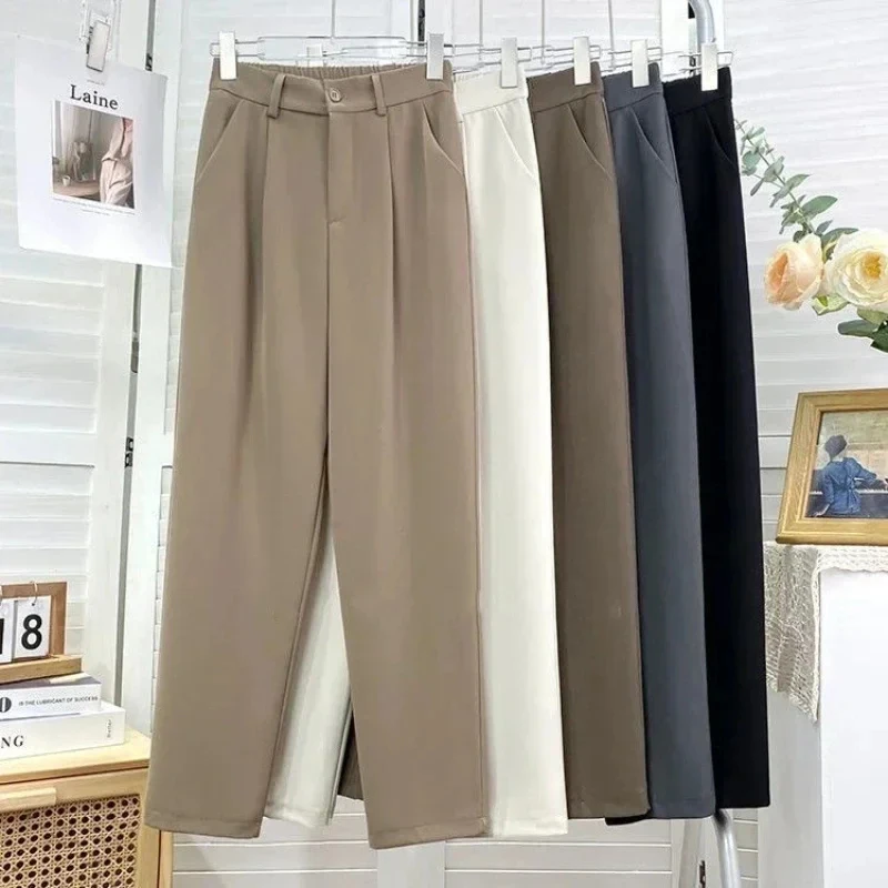 MEXZT Black Suit Wide Leg Pants Women Elegant Solid High Waist Harem Pants Office Lady Korean Fashion All Match Casual Trousers