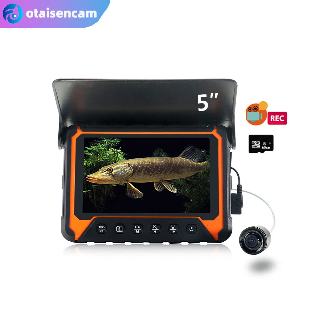 Caméra pêche sous-marine 5 pouces IPS DVR 8 LEDs infrarouges câble 15m/30m étanche carte 8GB