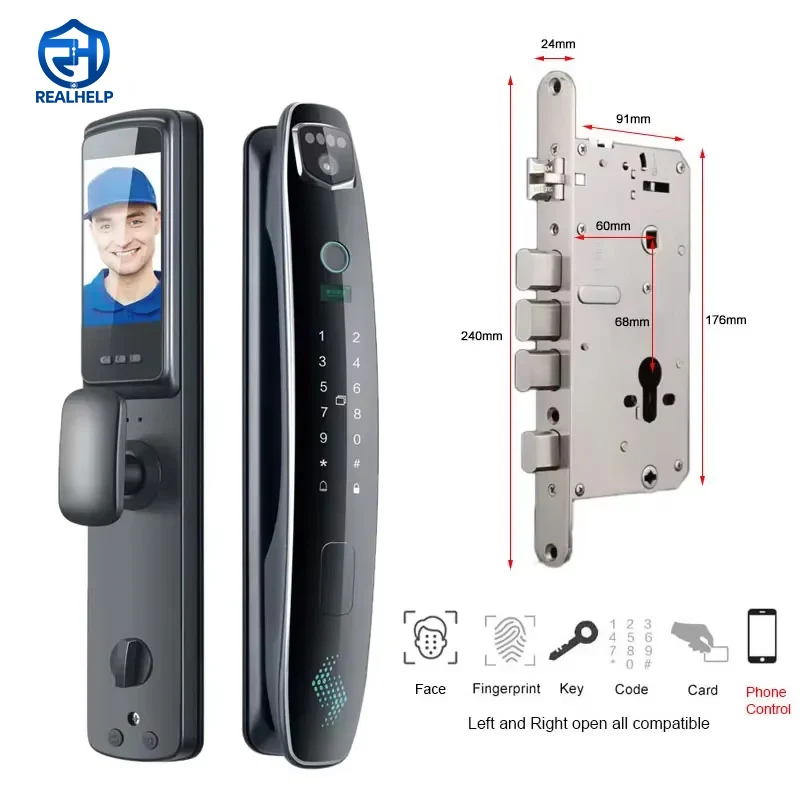 Eques App Remote Fingerprint Smart Lock Built-in Camera 3D Face
