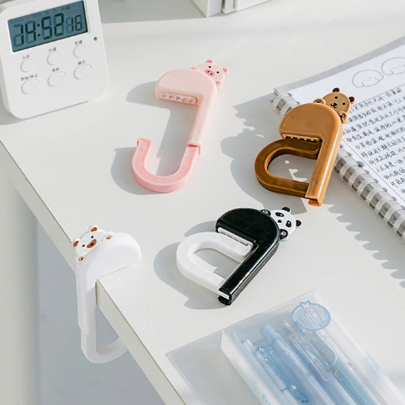Travel Portable Plastic Bag Cute Animal Hook For Hanging Decorative Table Purse Bag Hooks Wall Hanger Holder Handbag Hanger 5