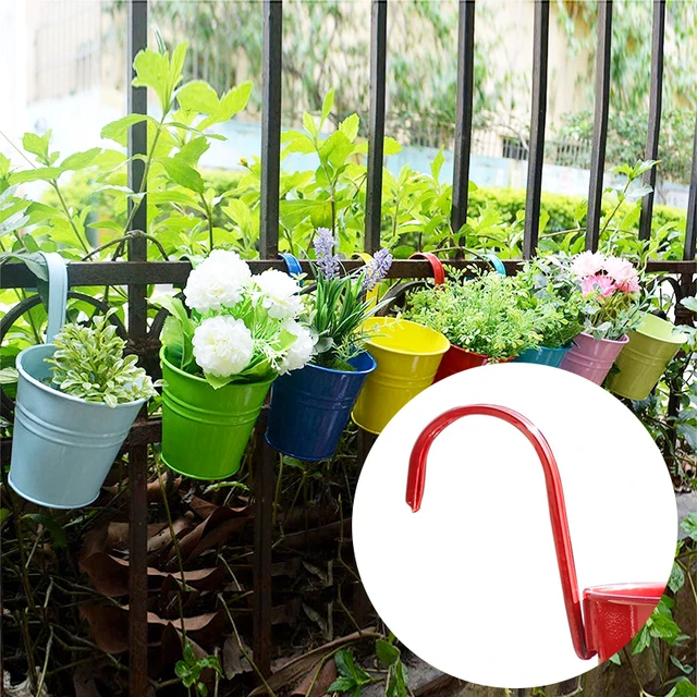 3/10 pezzi vasi da fiori da appendere alla parete 10 colori vasi da fiori  in metallo con manico fioriere da balcone in ferro secchio portafiori  decorazioni da giardino - AliExpress