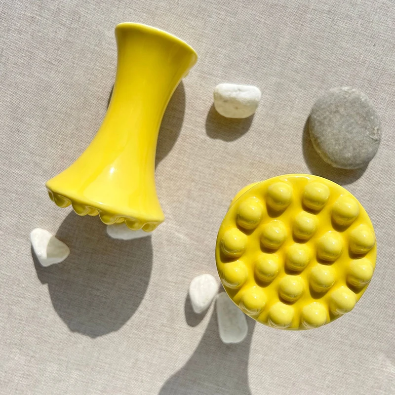 Yellow Ceramic Gua Sha For Face Body Massage Tool Body Guasha Board For Relief Massage Face Lift Gua Sha Massager 2