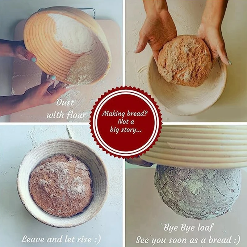 Round Proofing Basket, Easy To Bake Bread, Bread Fermentation, Bread Basket With Washable Cloth