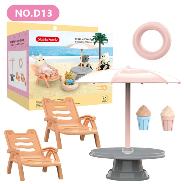 Woodland Animal Dollhouse Furniture Set: Miniature Bedroom, Kitchen, and Bathroom Accessories