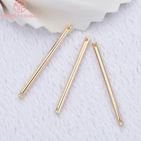 (1902)10 pièces 35x2MM 50x2MM 24K couleur or tiges en laiton connecteur breloques pendentifs haute qualité bijoux à bricoler soi-même résultats accessoires 4