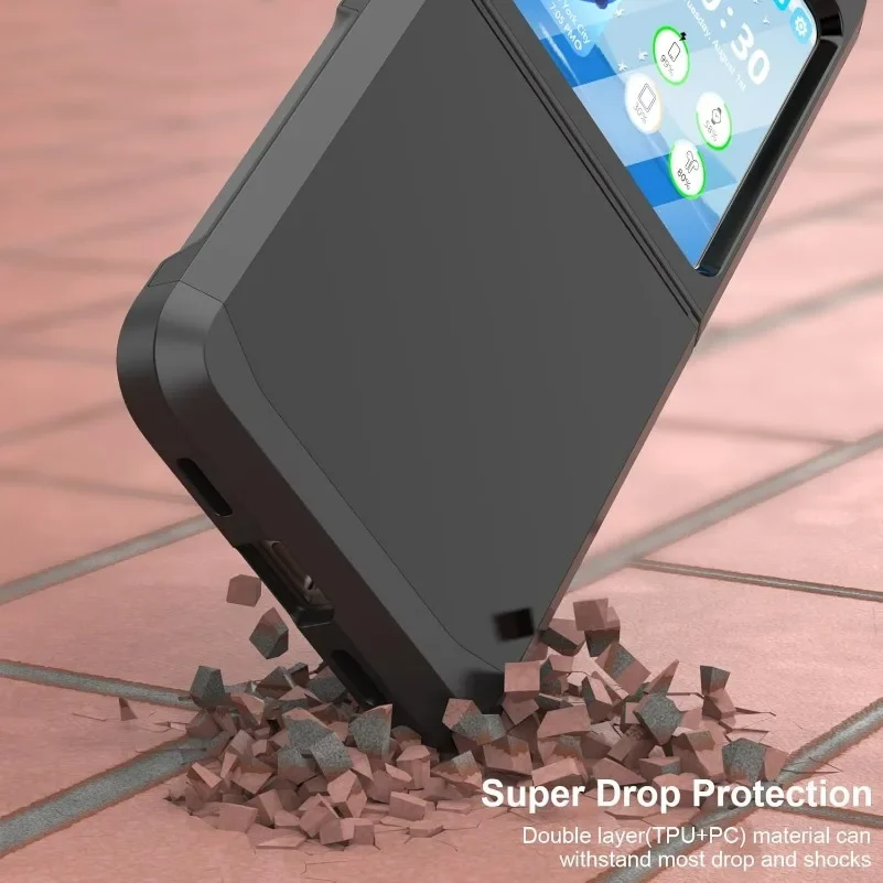 Luxury Heavy Duty Armor Case with Elastic Strap and Hinge Cover