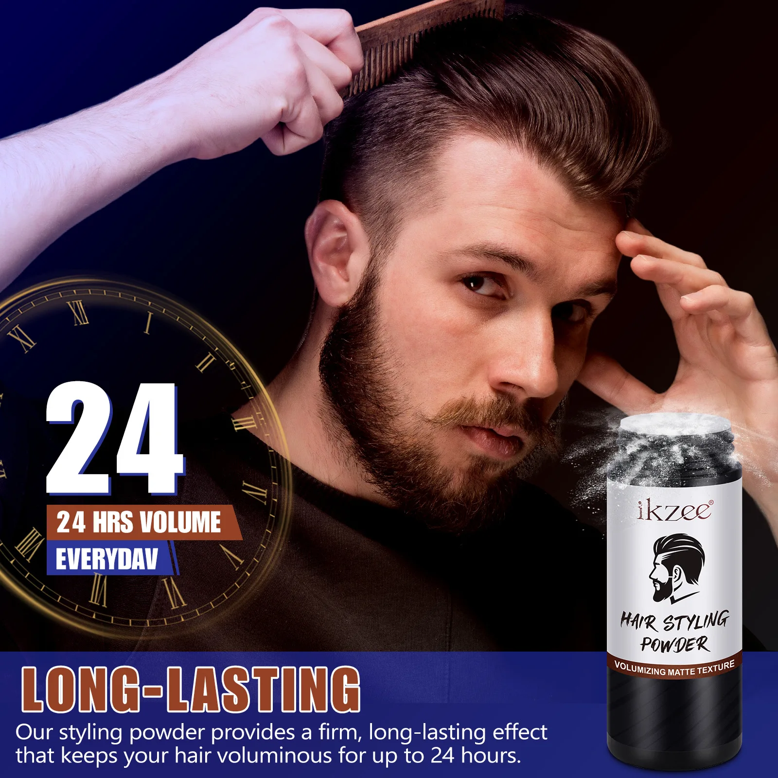 Hair styling powder natural refreshing oil lasting fluffy styling powder men's back
