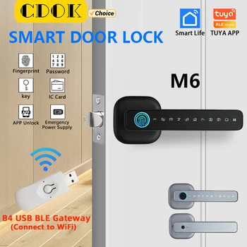 CDOK 2025 Nuova serratura intelligente Bluetooth M6 Tuya, serratura, serratura con impronta digitale, blocco password, metodi di sblocco multipli