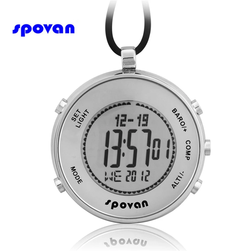 SPOVAN Brand Luxury Pocket Watch Digital Barometer Altimeter Compass  Monitor 28 World Time Outdoor Sports Clock Waterproof Reloj