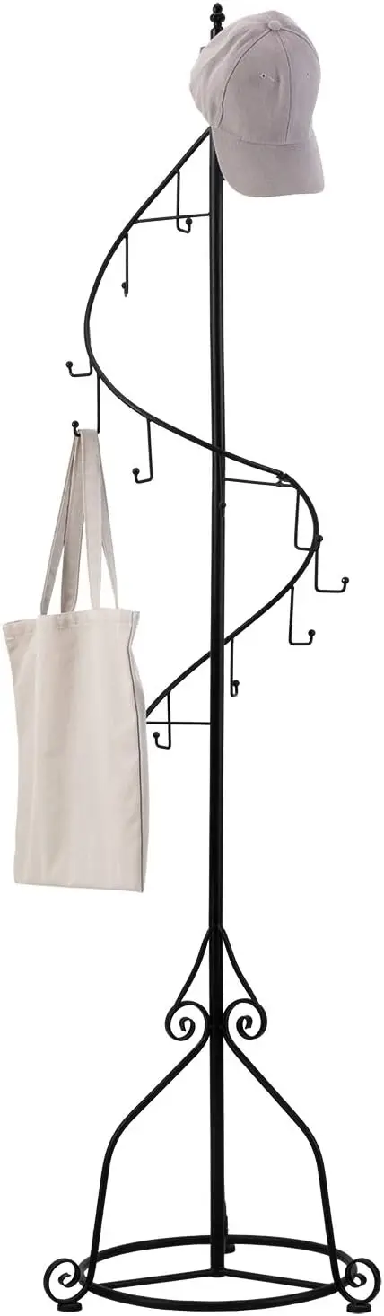 

Black Metal 14 Hook Spiral Coat Hanger/Bag Display/Garment Stand Photocard holder Kpop Photocard binder Photo card holder Pictu