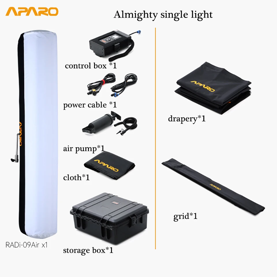 팔콘 눈 APARO Radi-09Air 150W 바이 컬러 LED 유연한 사진 풍선 조명 9 장면 효과 채우기 빛 비디오