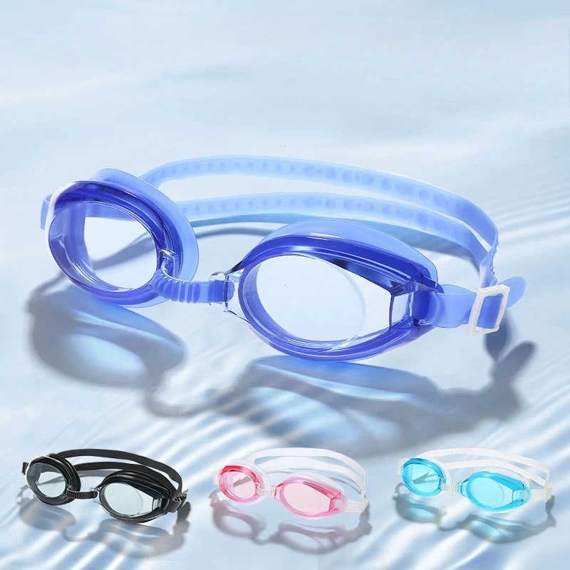 Swimming goggles anti-fog anti-ultraviolet high-definition flat mirror adult boys girls silicone Adjustable without restraint