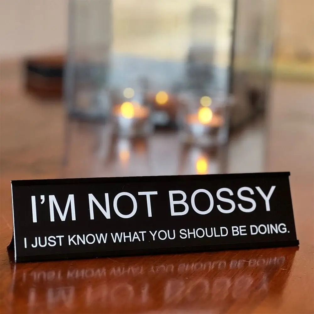 Funny Black Office Decor Sign Lightweight Aluminium Alloy Desk Sign Table Decoration Seating Office