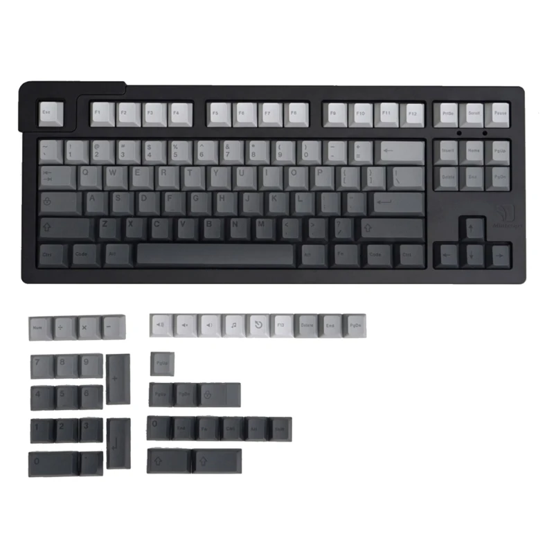 

125Pcs Gray Keycaps for 61/64/68/78/84/87/96/98/104/108 Keyboard Keycap CherryProfile Thick PBT Dye Sublimation Gray Gradient