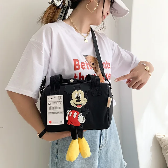 New Disney Shoulder Bags Cartoons Mickey Mouse Casual Canvas Women Shopping Bag Cute Anime Fashion Handbag Messenger Bag Gifts 9