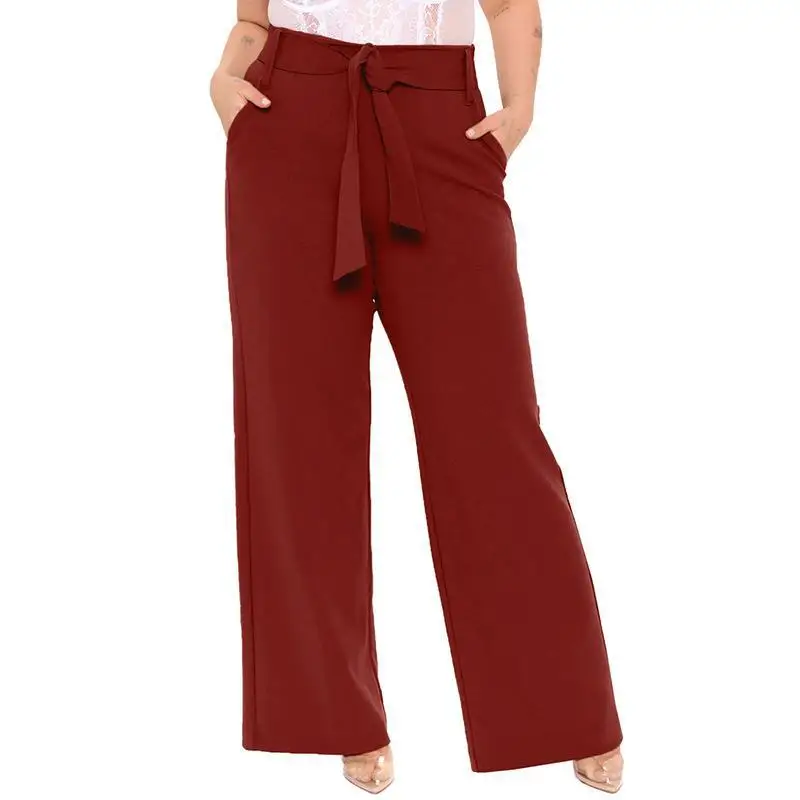Spring and Summer New Women's Solid Color Shrimp Skin Casual Pants