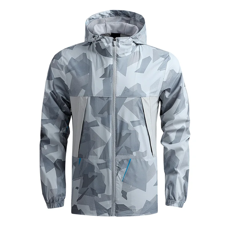 Spring and Summer Men's Jacket Fashion Camouflage Mountaineering Camping Windproof Hooded Coat Outdoor Waterproof Windbreaker