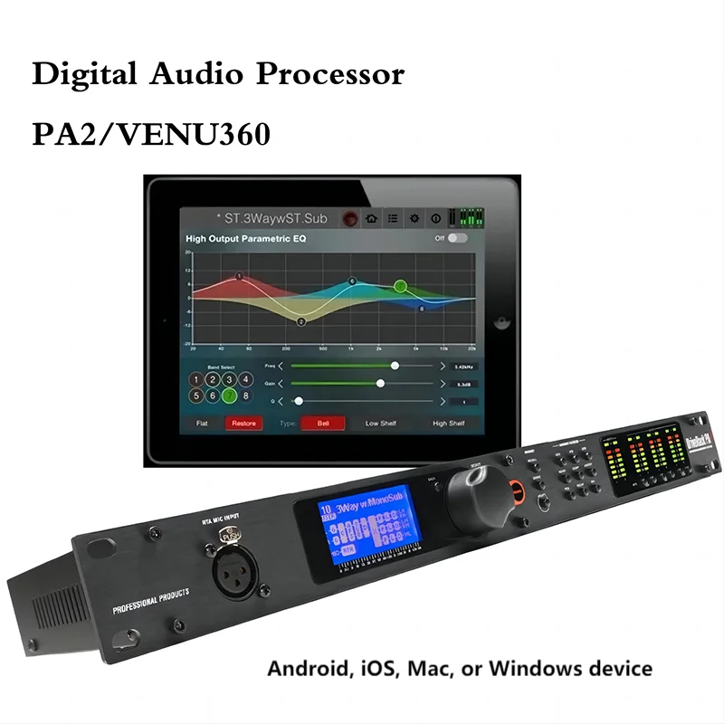 VENU360 Driverack Professional Audio Processor 3 In 6 0ut Complete Loudspeaker ManageSound System Digital Music Audio Processor